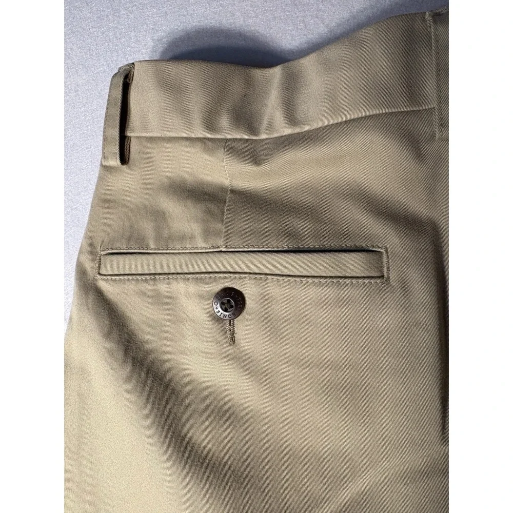 Orvis Men's Beige Twill Chino Pants 35x29 Classic Fit Stretch Pleated Front